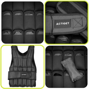 Kamizelka treningowa z obciążeniem 10 kg do ćwiczeń siłowych, biegania, regulowana czarna UNIWERSALNY 14