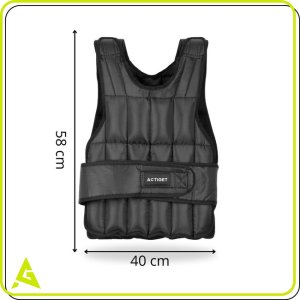 Kamizelka treningowa z obciążeniem 10 kg do ćwiczeń siłowych, biegania, regulowana czarna UNIWERSALNY 15