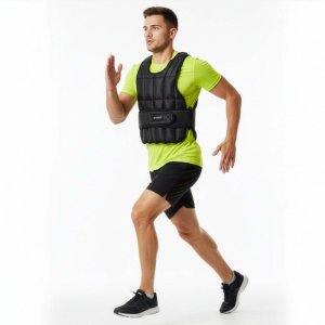 Kamizelka treningowa z obciążeniem 10 kg do ćwiczeń siłowych, biegania, regulowana czarna UNIWERSALNY 5