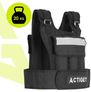 Kamizelka treningowa z obciążeniem 20 kg do ćwiczeń siłowych, biegania, regulowana czarna UNIWERSALNY 11
