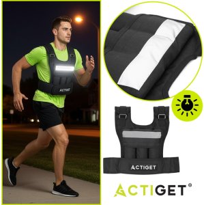 Kamizelka treningowa z obciążeniem 20 kg do ćwiczeń siłowych, biegania, regulowana czarna UNIWERSALNY 13