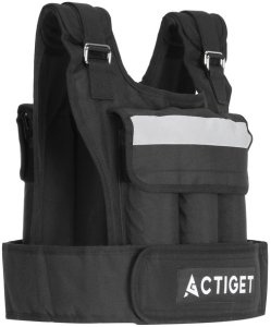 Kamizelka treningowa z obciążeniem 20 kg do ćwiczeń siłowych, biegania, regulowana czarna UNIWERSALNY 14