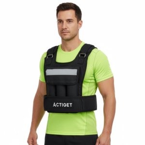 Kamizelka treningowa z obciążeniem 20 kg do ćwiczeń siłowych, biegania, regulowana czarna UNIWERSALNY 15