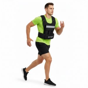 Kamizelka treningowa z obciążeniem 20 kg do ćwiczeń siłowych, biegania, regulowana czarna UNIWERSALNY 16