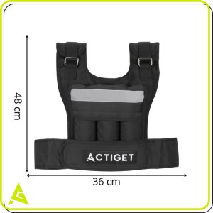Kamizelka treningowa z obciążeniem 20 kg do ćwiczeń siłowych, biegania, regulowana czarna UNIWERSALNY 20
