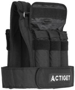 Kamizelka treningowa z obciążeniem 20 kg do ćwiczeń siłowych, biegania, regulowana czarna UNIWERSALNY 4