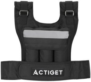 Kamizelka treningowa z obciążeniem 20 kg do ćwiczeń siłowych, biegania, regulowana czarna UNIWERSALNY 9