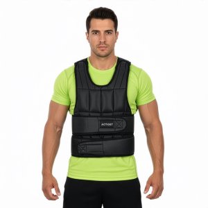 Kamizelka treningowa z obciążeniem 20 kg do ćwiczeń siłowych, biegania, regulowana czarna UNIWERSALNY 13