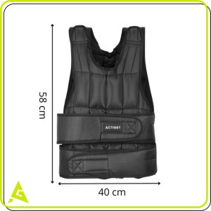 Kamizelka treningowa z obciążeniem 20 kg do ćwiczeń siłowych, biegania, regulowana czarna UNIWERSALNY 16