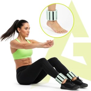 Obciążenia na ręce i nogi 2x1 kg do treningu fitness i cardio, miętowe UNIWERSALNY 9