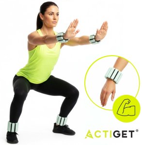 Obciążenia na ręce i nogi 2x1 kg do treningu fitness i cardio, miętowe UNIWERSALNY 10