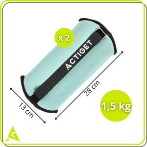 Obciążenia na ręce i nogi 2x1,5 kg do treningu fitness i cardio, miętowe UNIWERSALNY 13