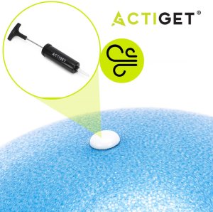 Piłka do pilatesu i rehabilitacji 22 cm z pompką gimnastyczna do ćwiczeń niebieska UNIWERSALNY 12