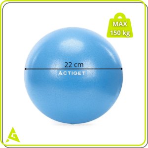 Piłka do pilatesu i rehabilitacji 22 cm z pompką gimnastyczna do ćwiczeń niebieska UNIWERSALNY 14