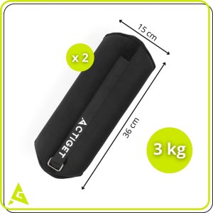 Obciążenia na ręce i nogi 2x3 kg do treningu fitness i cardio, czarne UNIWERSALNY 13