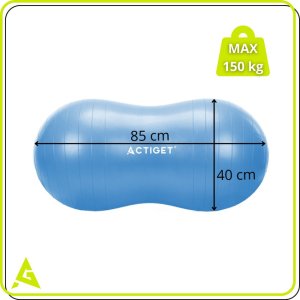 Piłka gimnastyczna fasolka 85 cm z pompką rehabilitacyjna orzeszek do ćwiczeń niebieska UNIWERSALNY 13