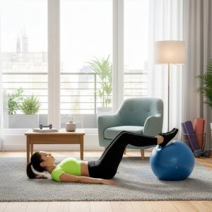 Piłka gimnastyczna fasolka 85 cm z pompką rehabilitacyjna orzeszek do ćwiczeń niebieska UNIWERSALNY 2