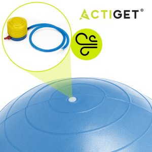 Piłka gimnastyczna fasolka 85 cm z pompką rehabilitacyjna orzeszek do ćwiczeń niebieska UNIWERSALNY 6