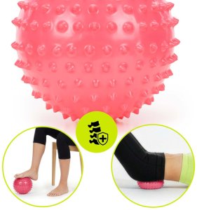 Piłka z kolcami do rehabilitacji 20 cm sensoryczna do masażu jeżyk z wypustkami różowa UNIWERSALNY 8