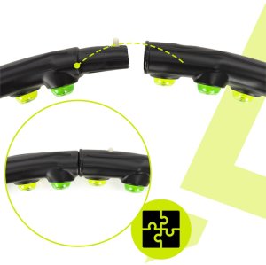 Hula hop z wypustkami masującymi 88 cm obręcz fitness, składana, czarno-zielone UNIWERSALNY 14