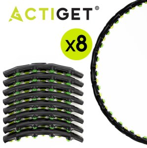 Hula hop z wypustkami masującymi 88 cm obręcz fitness, składana, czarno-zielone UNIWERSALNY 16