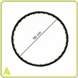 Hula hop z wypustkami masującymi 88 cm obręcz fitness, składana, czarno-zielone UNIWERSALNY 19