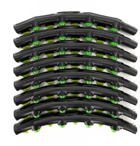 Hula hop z wypustkami masującymi 88 cm obręcz fitness, składana, czarno-zielone UNIWERSALNY 6