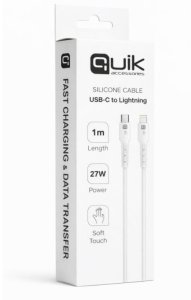 Quik Accessories QK-1022 Soft Silicone 27W Charging & Data Cable USB-C to Lightning 1m 4