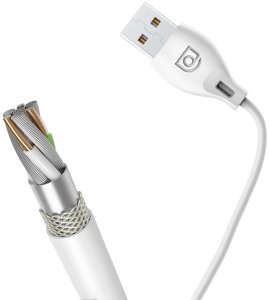 Kabel przewód USB-A - MicroUSB L4M 2.4A 1m - biały Kabel przewód USB-A - MicroUSB L4M 2.4A 1m - biały 5