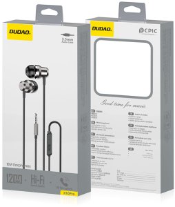 Słuchawki przewodowe dokanałowe X10PRO mini jack 3.5mm - czarne Słuchawki przewodowe dokanałowe X10PRO mini jack 3.5mm - czarne 5