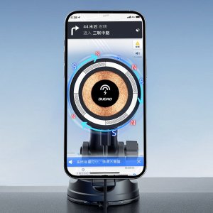 Dudao Uchwyt samochodowy do smartfona z ładowarką bezprzewodową Magsafe 15W - czarny Uchwyt samochodowy do smartfona z ładowarką bezprzewodową Magsafe 15W - czarny 8