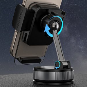 Uchwyt samochodowy do smartfona z przyssawką na deskę rozdzielczą - czarny Uchwyt samochodowy do smartfona z przyssawką na deskę rozdzielczą - czarny 6