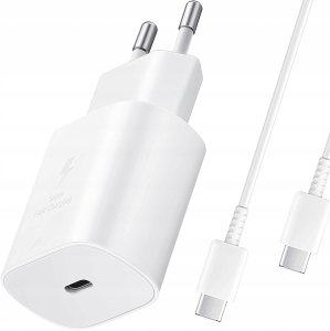Ładowarka Sieciowa USB-C 25W Biała Szybka Kabel USB-C Do USB-C 1m Zestaw 2