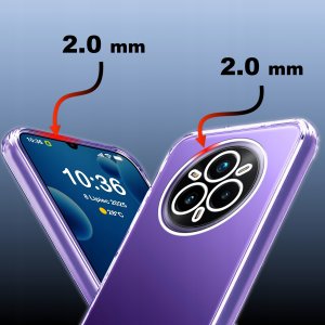 krainaGSM Etui Bezbarwne do Realme 14 Pro+ Plus 5G WZMACNIANE CLEAR CASE 2MM + Szkło 2