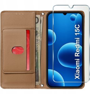 krainaGSM ETUI z klapką do Xiaomi Redmi 15C Zamykane Magnetyczne + SZKŁO 9H 4