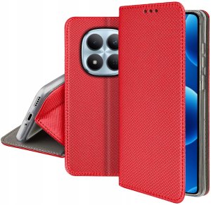 krainaGSM Etui z klapką do Xiaomi Redmi Note 15 5G Zamykane Czerwone Futerał + Folia 5