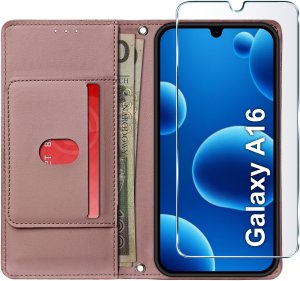 krainaGSM ETUI z klapką do Samsung A16 4G | A16 5G Zamykane Magnetyczne + SZKŁO 9H 4