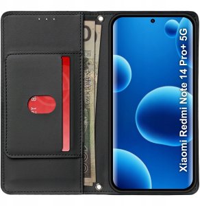 krainaGSM ETUI z klapką do Xiaomi Redmi Note 14 Pro+ Plus 5G Zamykane Magnetyczne 3
