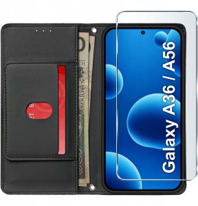 krainaGSM ETUI z klapką do Samsung A36 5G | A56 5G Zamykane Magnetyczne + SZKŁO 9H 4