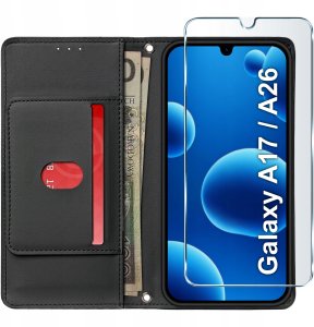 krainaGSM ETUI z klapką do Samsung A17 5G | A26 5G Zamykane Magnetyczne + SZKŁO 9H 4