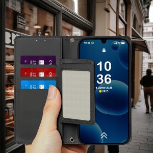 krainaGSM ETUI z klapką do Samsung A17 5G | A26 5G Zamykane Magnetyczne + SZKŁO 9H 6