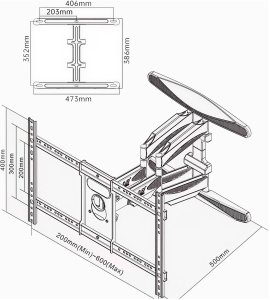 MOZOS TS3 WIESZAK UCHWYT DO TELEWIZORA 40"-85" VESA NISKOPROFILOWY 9