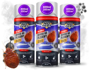 NO PEST Bomba Fogger Środek Oprysk Preparat na Pluskwy Domowe Karaluchy Pająki Rybiki Pchły Zamgławiacz Owadobójczy 400ml (3 szt) 2