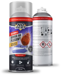 NO PEST Bomba Fogger Środek Oprysk Preparat na Pluskwy Domowe Karaluchy Pająki Rybiki Pchły Zamgławiacz Owadobójczy 400ml (3 szt) 5