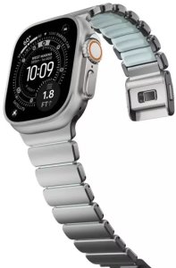 Nomad Stratos Band Titanium Icy Blue Glow FKM AW 45/46/49mm 3