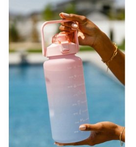 BIDON BUTELKA NA WODĘ ZE SŁOMKĄ DUŻY 2L Z MIARKĄ SPORT SIŁOWNIA FITNESS 3