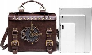 VINTAGE STEAMPUNK CROSSBODY PLECAK TORBA RETRO TECZKA GOTYCKA NA LAPTOP 4