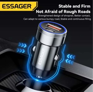 Ładowarka oryginalna samochodowa ESSAGER 54W USB A i USB C 10