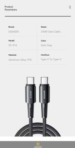 Kabel USB StarTech Essager USB-C do USB-C 240 W 2 m 480 Mb/s szybkie ładowanie (EXCTT3-CGAOG-P) 5