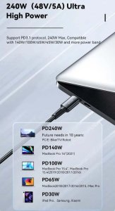 Kabel USB StarTech Essager USB-C do USB-C 240 W 2 m 480 Mb/s szybkie ładowanie (EXCTT3-CGAOG-P) 6